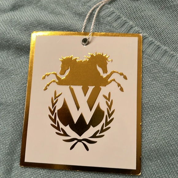 Wildfox White Label Light Material Teal Sweater With Pink Sequin Heart Size L - Picture 10 of 11